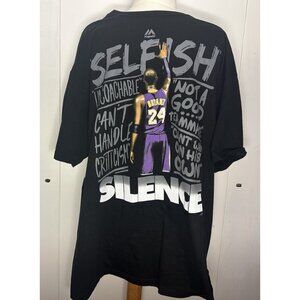 Kobe Bryant "Selfish Silence" Graphic T-Shirt Men's 2XL Black Majestic NBA